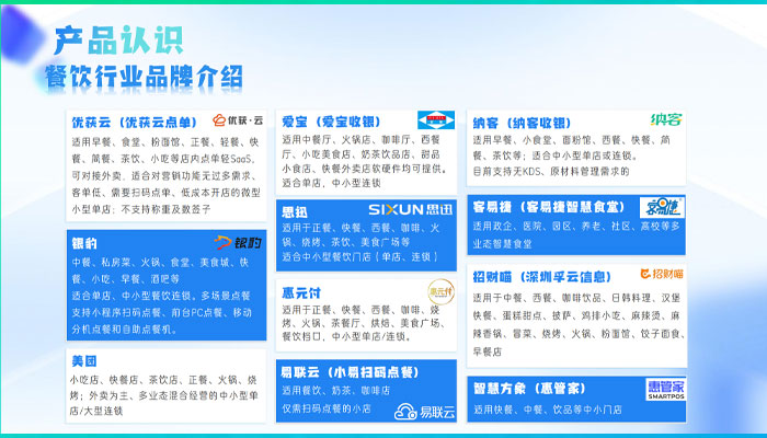 餐饮行业收银系统品牌大全